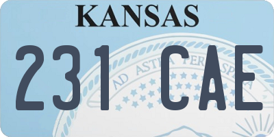 KS license plate 231CAE