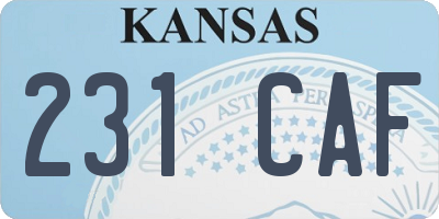KS license plate 231CAF