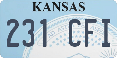 KS license plate 231CFI