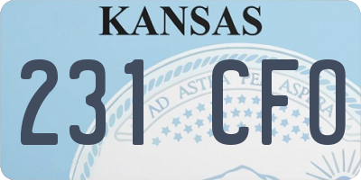 KS license plate 231CFO
