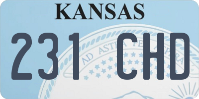 KS license plate 231CHD