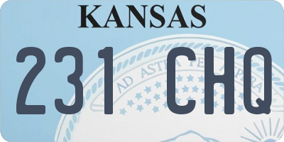 KS license plate 231CHQ