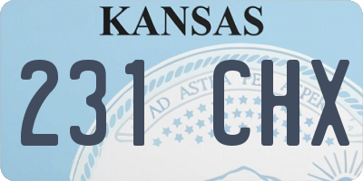 KS license plate 231CHX