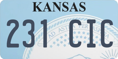 KS license plate 231CIC