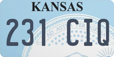 KS license plate 231CIQ
