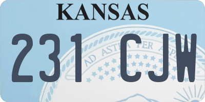 KS license plate 231CJW