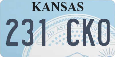 KS license plate 231CKO