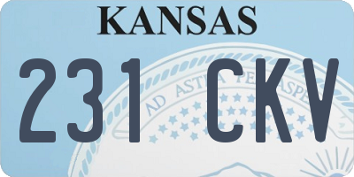 KS license plate 231CKV