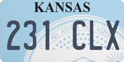 KS license plate 231CLX
