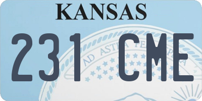 KS license plate 231CME