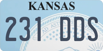 KS license plate 231DDS