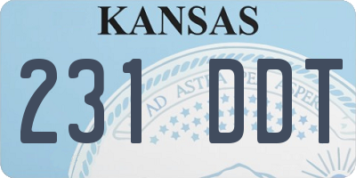 KS license plate 231DDT