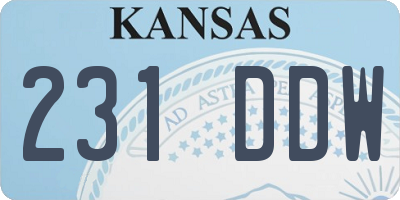 KS license plate 231DDW