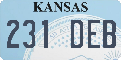 KS license plate 231DEB