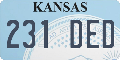 KS license plate 231DED