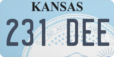 KS license plate 231DEE