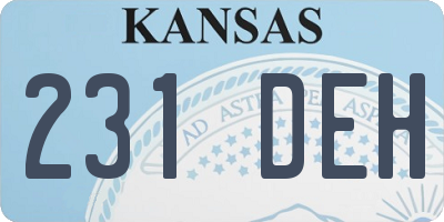 KS license plate 231DEH