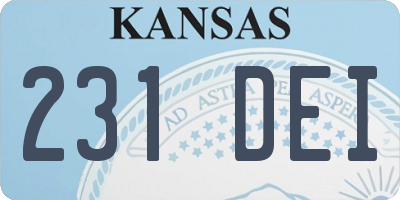 KS license plate 231DEI