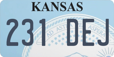 KS license plate 231DEJ