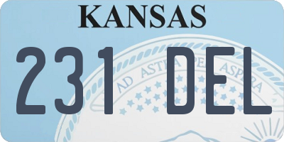 KS license plate 231DEL