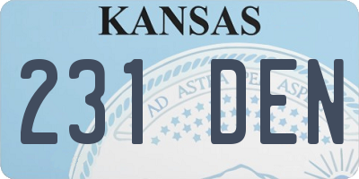 KS license plate 231DEN