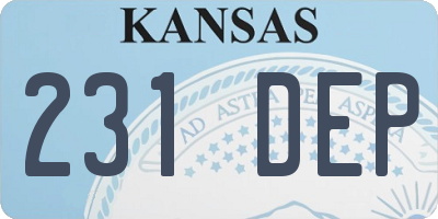 KS license plate 231DEP