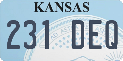 KS license plate 231DEQ