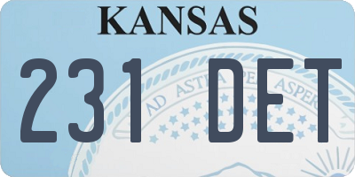 KS license plate 231DET
