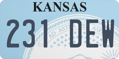 KS license plate 231DEW