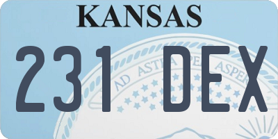 KS license plate 231DEX