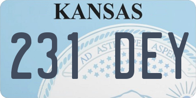 KS license plate 231DEY