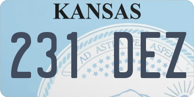 KS license plate 231DEZ