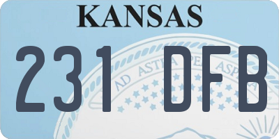 KS license plate 231DFB