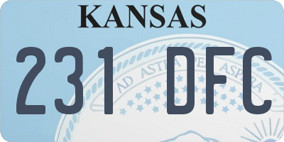 KS license plate 231DFC