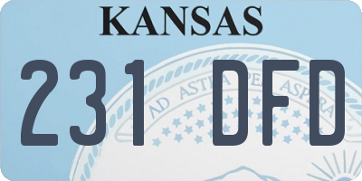 KS license plate 231DFD