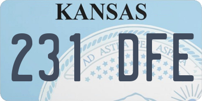 KS license plate 231DFE