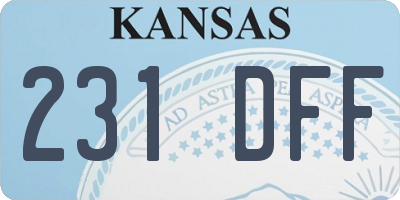 KS license plate 231DFF