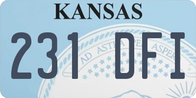 KS license plate 231DFI