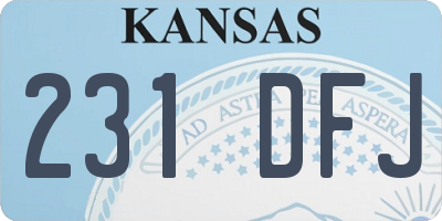 KS license plate 231DFJ
