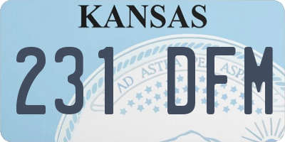 KS license plate 231DFM