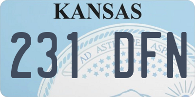 KS license plate 231DFN