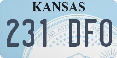 KS license plate 231DFO
