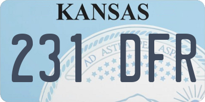 KS license plate 231DFR