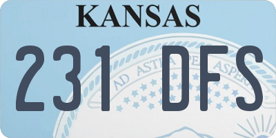 KS license plate 231DFS