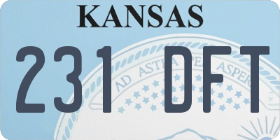 KS license plate 231DFT