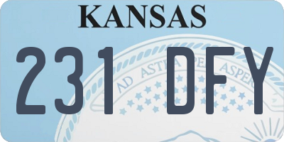 KS license plate 231DFY