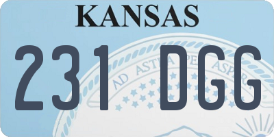 KS license plate 231DGG