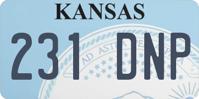 KS license plate 231DNP