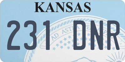KS license plate 231DNR