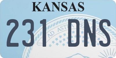 KS license plate 231DNS